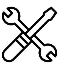 Icon von Schraubenschlüssel und Schraubenzieher