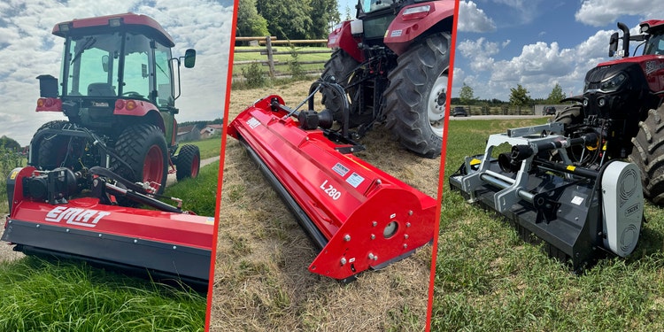 Header Grafik zu EMAT Mulchtechnik von EDER Landtechnik mit verschiedenen Maschinen.