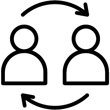 zwei Personen im Kreislauf Icon
