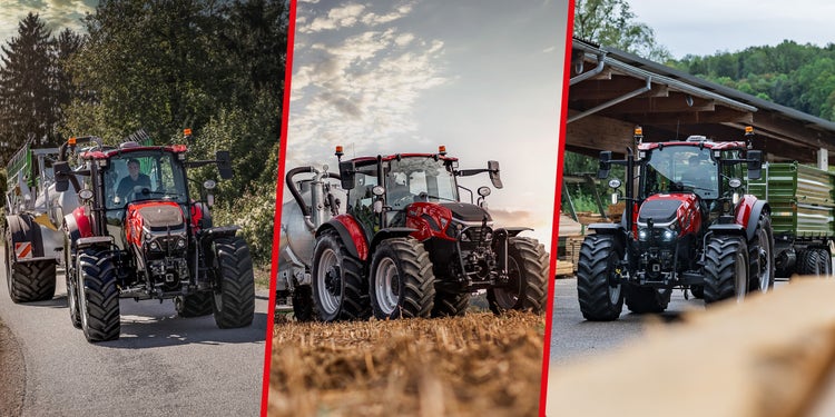 Case IH Farmnall C Header. Traktoren bei der Arbeit