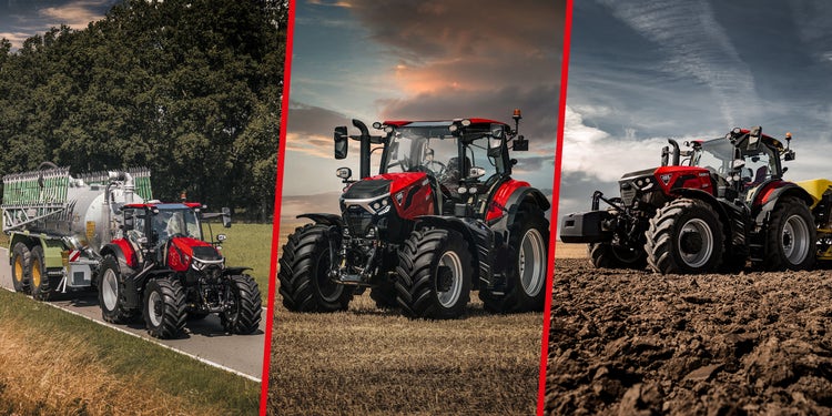 Case IH Puma 155-185 auf dem Feld und auf der Straße. Übersicht Header