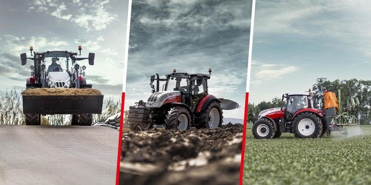 Header Steyr Traktoren Übersicht. Steyr Plus, Multi und Expert