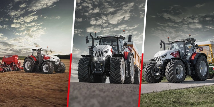 Verschiedene Steyr Cervus Traktoren. Header Einstieg Webseite.